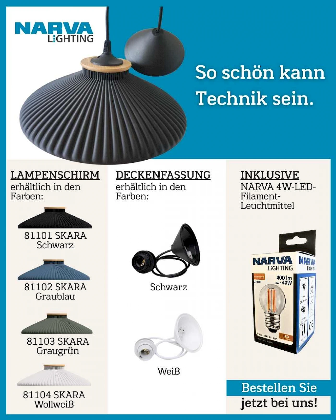 LED-Komplettleuchte SKARA